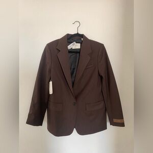 Aritzia Wilfred Generation Blazer in Rich Mocha Brown